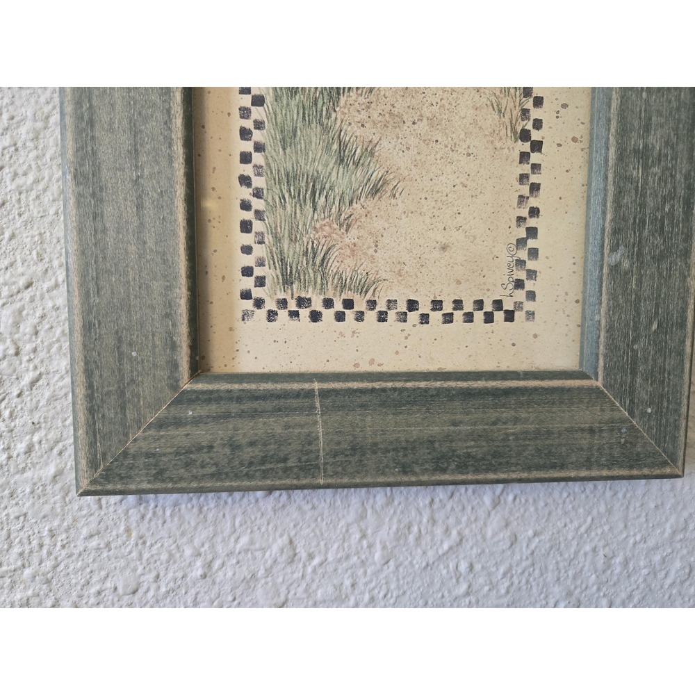 Vintage Linda Spivey Country Bath Outhouse Primitive Bathroom Framed Print - Picture 7 of 8